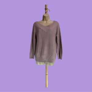 Soho New York Company Slight V Neck Pullover Lavender Knit Sweater, M